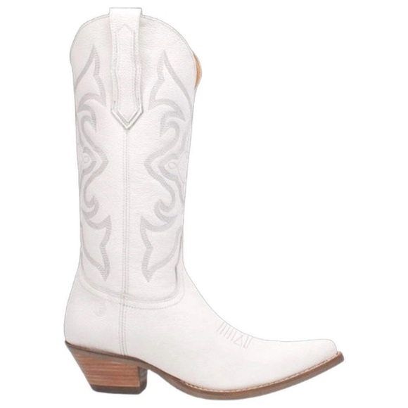 Dingo Cowboy Boots Out West Snip Toe DI920 Sz 9M  White Smooth - Picture 1 of 7